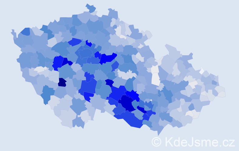Příjmení: 'Kratochvíl', počet výskytů 7033 v celé ČR