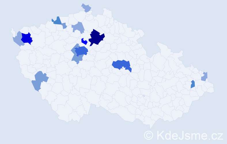 Příjmení: 'Milčinská', počet výskytů 43 v celé ČR