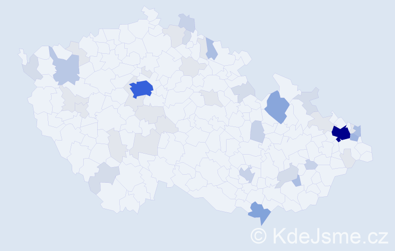 Příjmení: 'Babičová', počet výskytů 139 v celé ČR