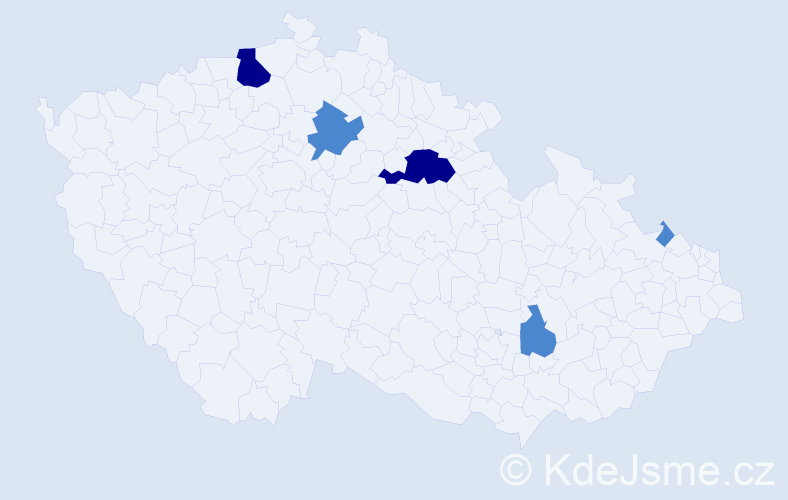 Příjmení: 'Žarnovská', počet výskytů 9 v celé ČR