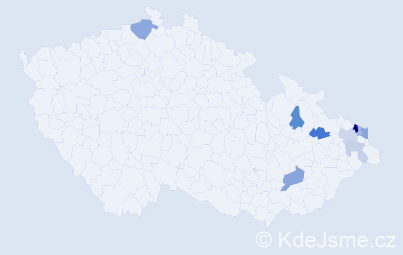 Příjmení: 'Kurus', počet výskytů 16 v celé ČR