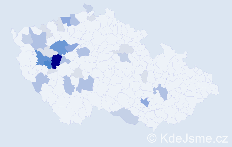 Příjmení: 'Monhartová', počet výskytů 104 v celé ČR