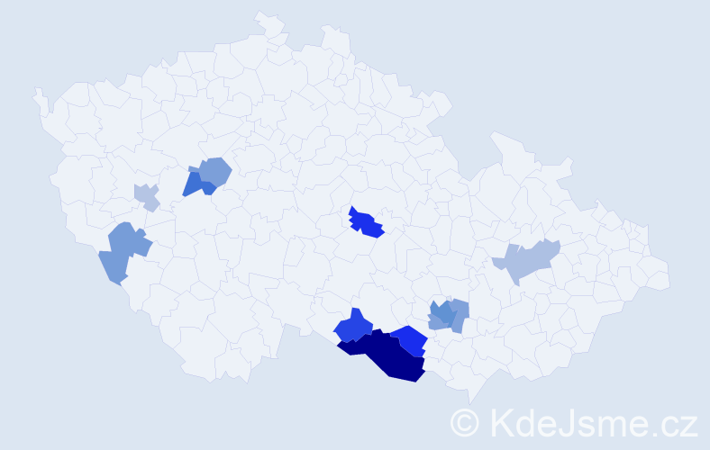 Příjmení: 'Kislingová', počet výskytů 20 v celé ČR