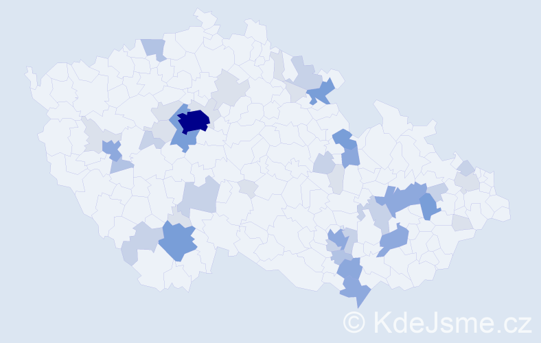 Příjmení: 'Mík', počet výskytů 128 v celé ČR