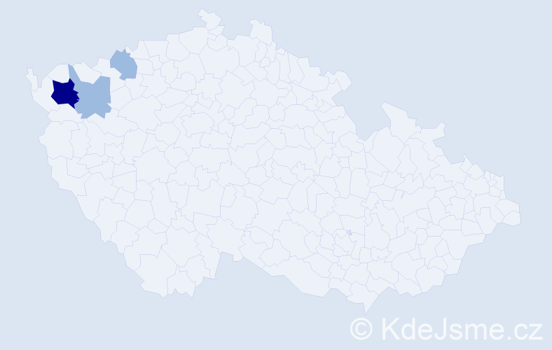 Příjmení: 'Vrečko', počet výskytů 6 v celé ČR