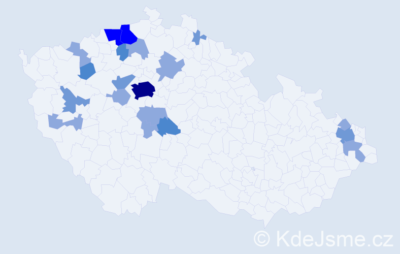 Příjmení: 'Zimermanová', počet výskytů 41 v celé ČR