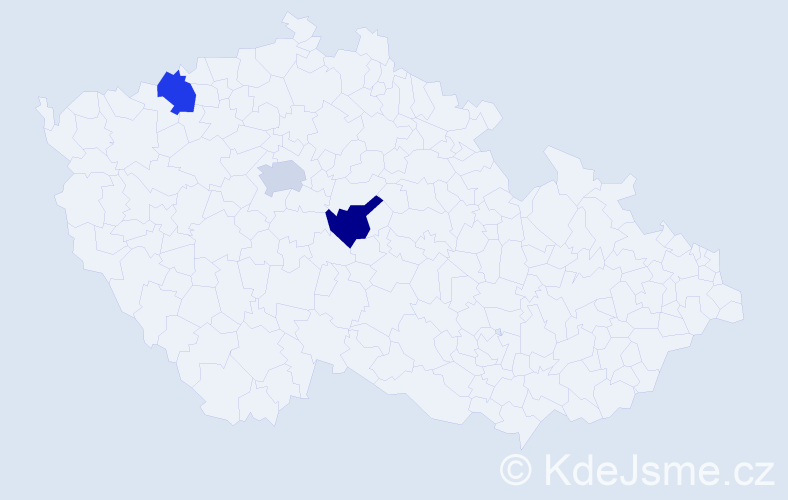 Příjmení: 'Krivanek', počet výskytů 3 v celé ČR