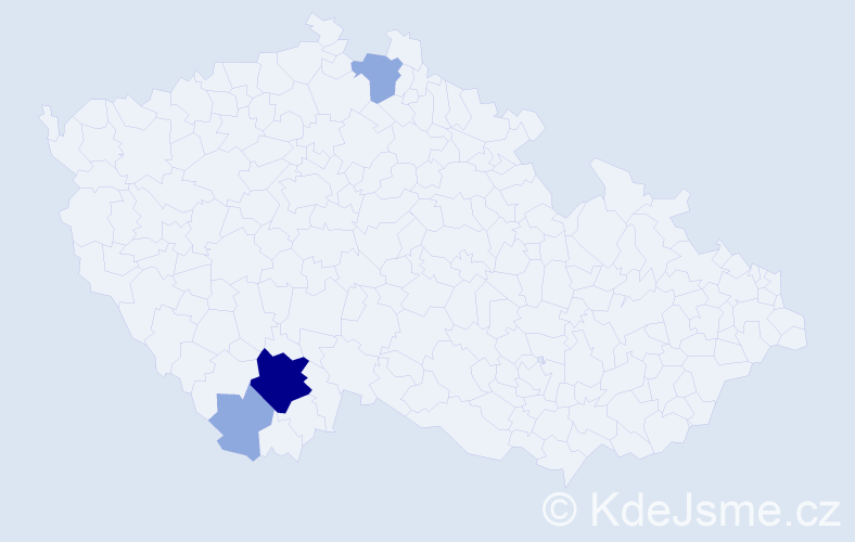 Příjmení: 'Dorovín', počet výskytů 10 v celé ČR