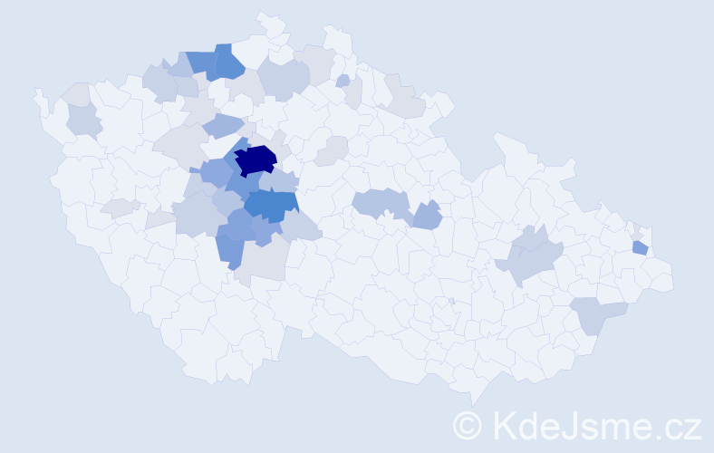 Příjmení: 'Pešata', počet výskytů 151 v celé ČR