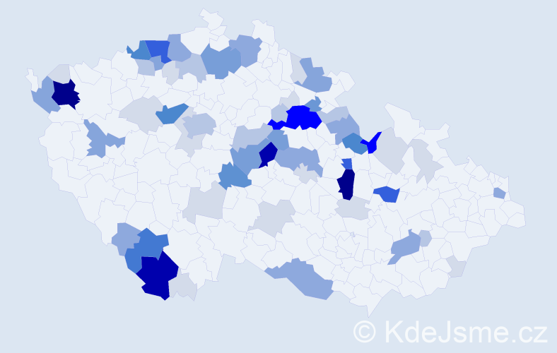 Příjmení: 'Rakaš', počet výskytů 251 v celé ČR