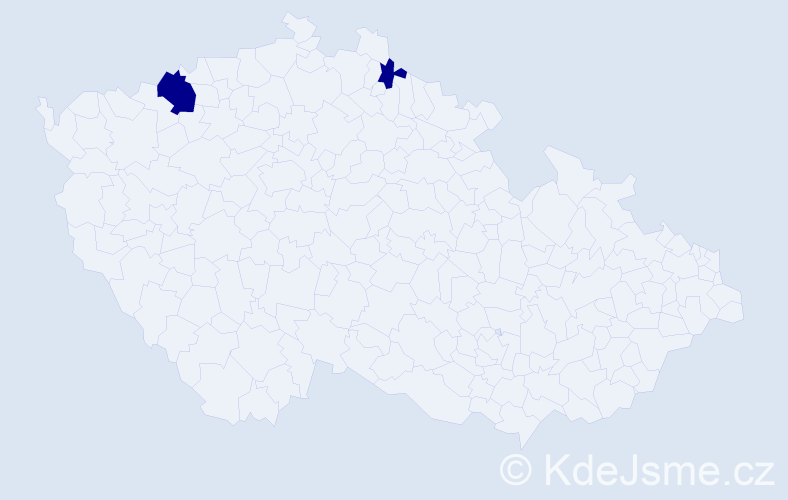 Příjmení: 'Kiselý', počet výskytů 2 v celé ČR