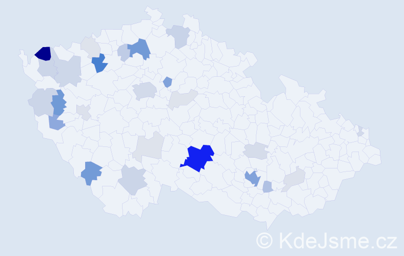 Příjmení: 'Zámková', počet výskytů 102 v celé ČR