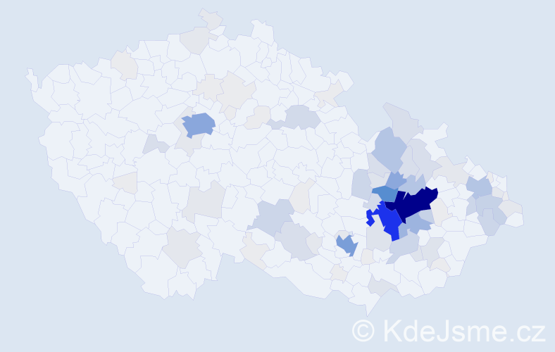 Příjmení: 'Přidal', počet výskytů 408 v celé ČR