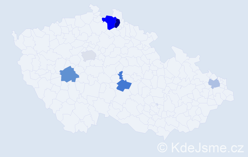 Příjmení: 'Chupek', počet výskytů 9 v celé ČR