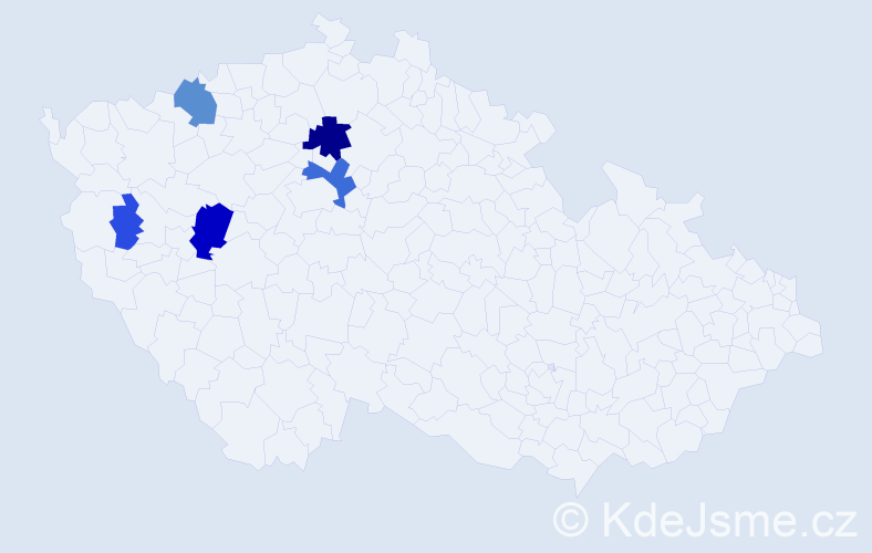 Příjmení: 'Fijala', počet výskytů 16 v celé ČR