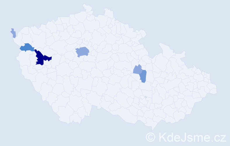Příjmení: 'Mordaninec', počet výskytů 14 v celé ČR