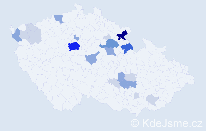 Příjmení: 'Dusbaba', počet výskytů 66 v celé ČR