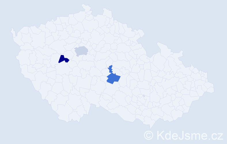 Příjmení: 'Hudáčeková', počet výskytů 4 v celé ČR