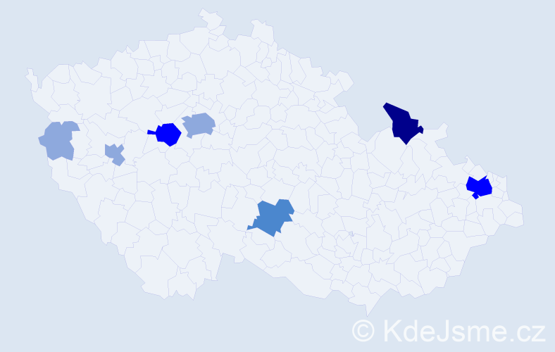 Příjmení: 'Turická', počet výskytů 18 v celé ČR