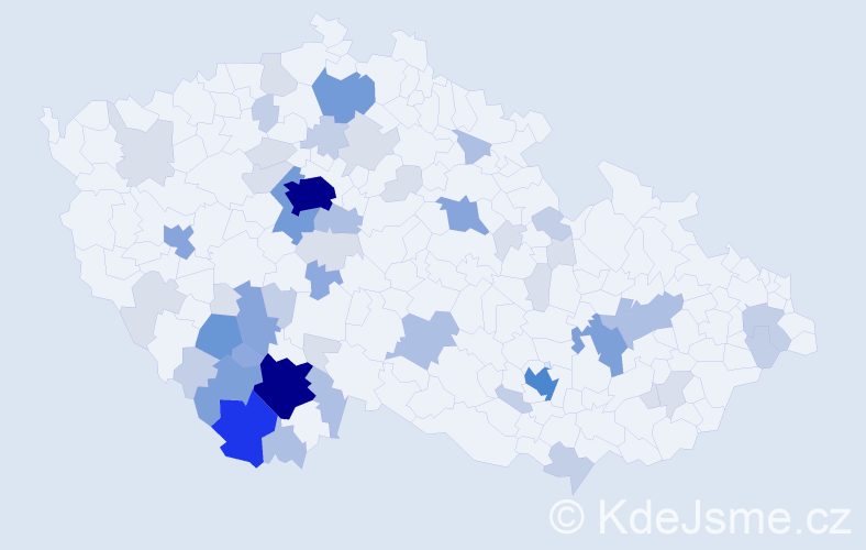 Příjmení: 'Vačkářová', počet výskytů 178 v celé ČR
