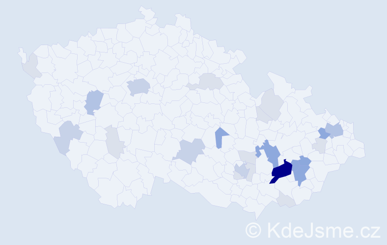 Příjmení: 'Vrbecká', počet výskytů 72 v celé ČR