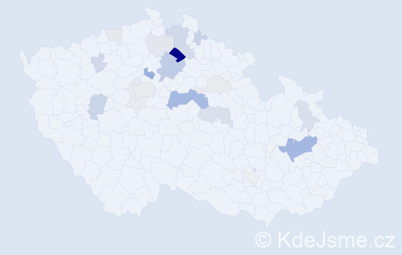 Příjmení: 'Kalva', počet výskytů 59 v celé ČR