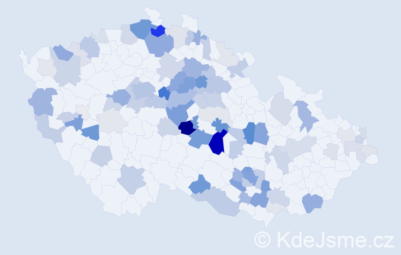 Příjmení: 'Major', počet výskytů 319 v celé ČR