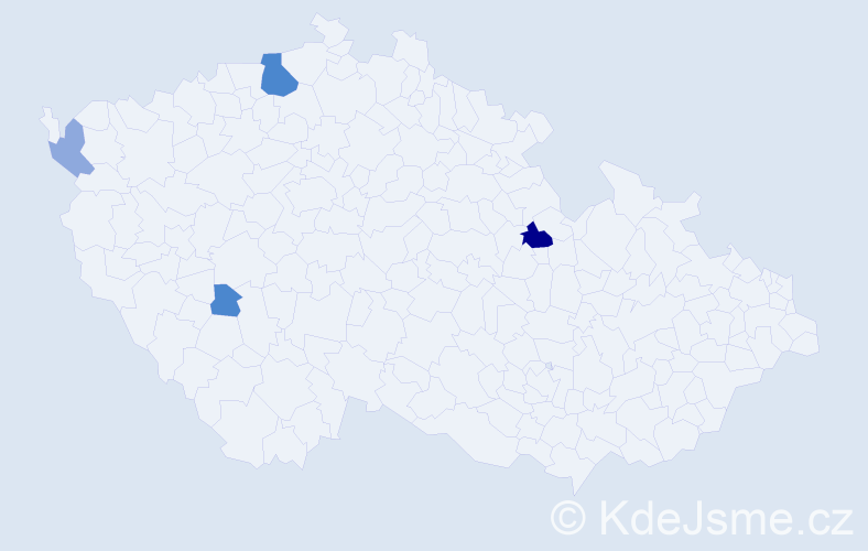 Příjmení: 'Basnic', počet výskytů 13 v celé ČR