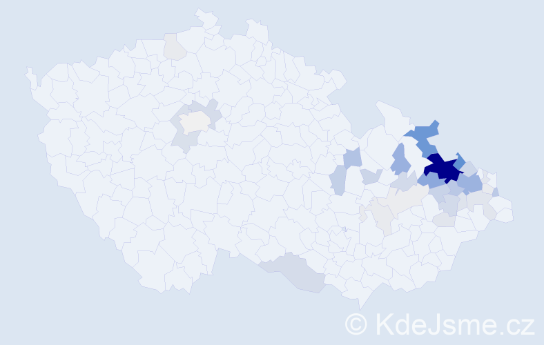 Příjmení: 'Dehner', počet výskytů 135 v celé ČR