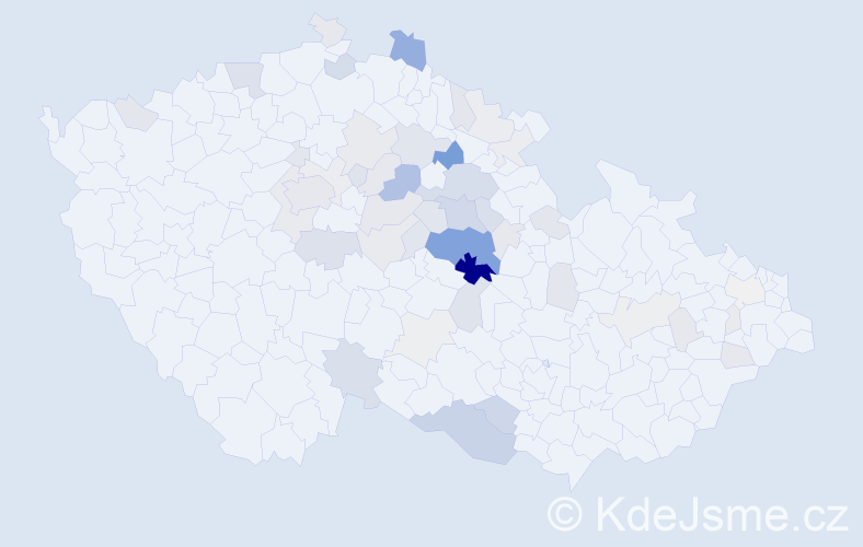 Příjmení: 'Modráčková', počet výskytů 157 v celé ČR
