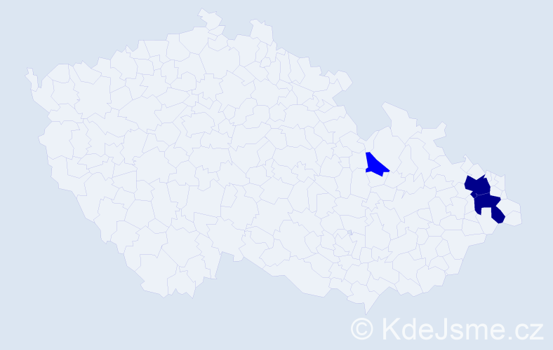 Příjmení: 'Slichová', počet výskytů 5 v celé ČR