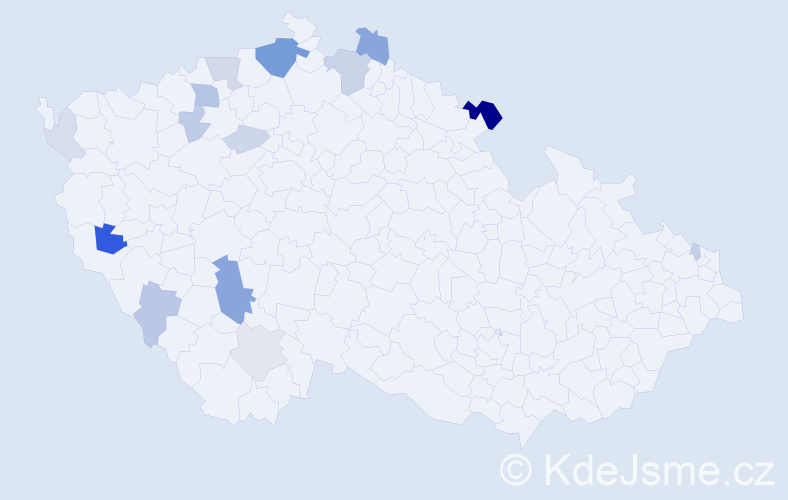 Příjmení: 'Gážiová', počet výskytů 37 v celé ČR