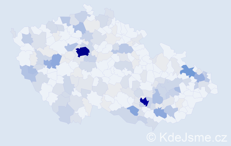 Příjmení: 'Kellner', počet výskytů 583 v celé ČR