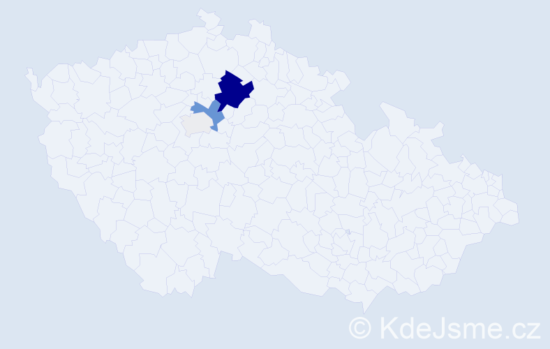 Příjmení: 'Korejza', počet výskytů 13 v celé ČR