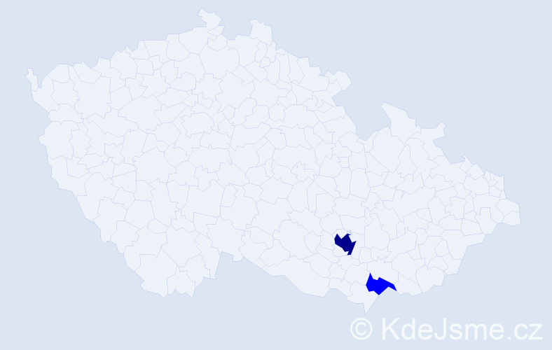 Příjmení: 'Hainková', počet výskytů 3 v celé ČR