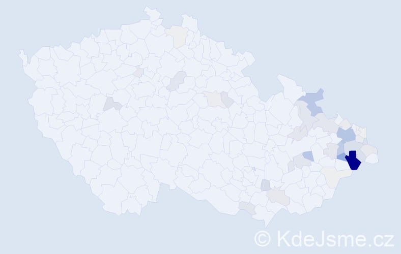 Příjmení: 'Pavlisková', počet výskytů 146 v celé ČR