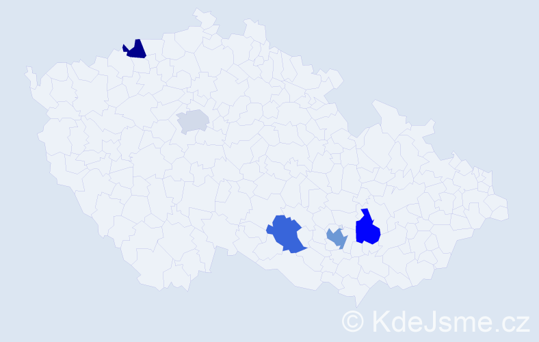 Příjmení: 'Korolkov', počet výskytů 6 v celé ČR