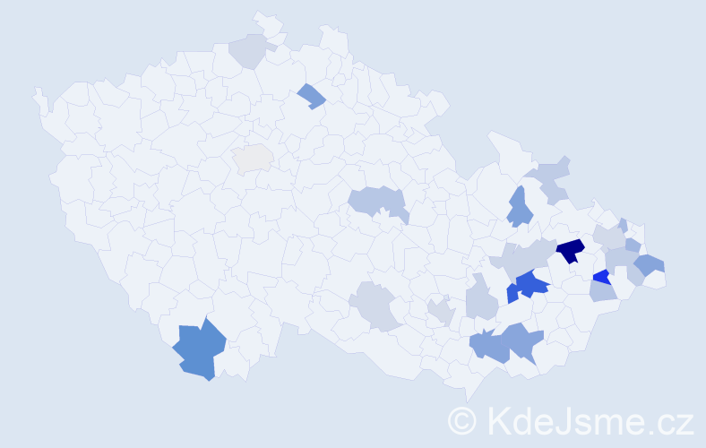 Příjmení: 'Valčuha', počet výskytů 56 v celé ČR