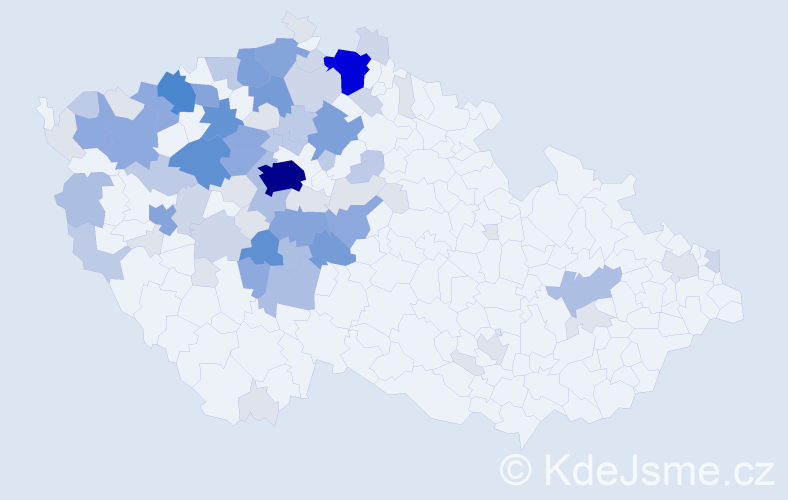 Příjmení: 'Houda', počet výskytů 281 v celé ČR