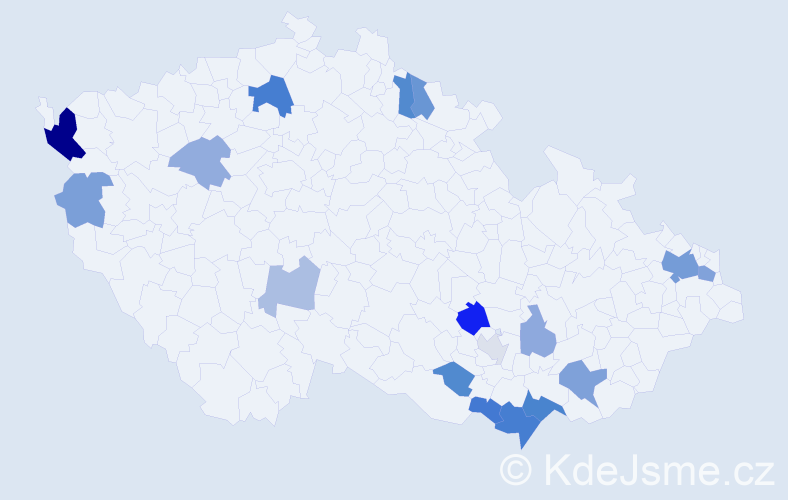 Příjmení: 'Strmeň', počet výskytů 35 v celé ČR