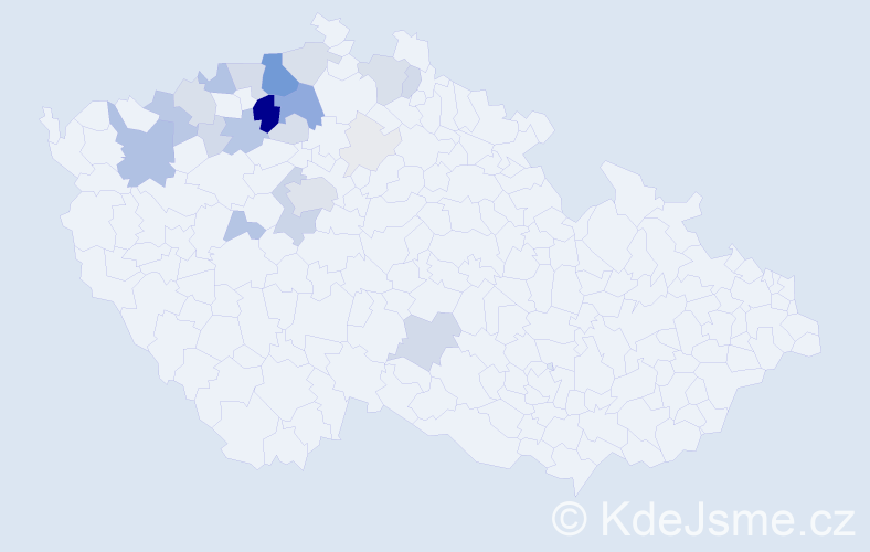 Příjmení: 'Johanovský', počet výskytů 95 v celé ČR