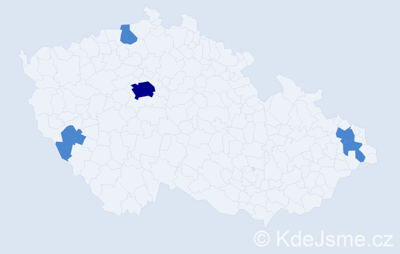 Příjmení: 'Ilie', počet výskytů 7 v celé ČR