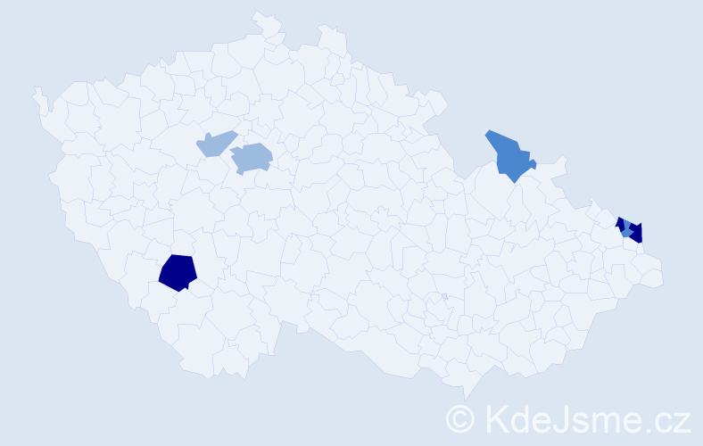 Příjmení: 'Cycoňová', počet výskytů 18 v celé ČR