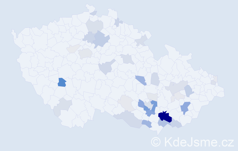 Příjmení: 'Gregorovič', počet výskytů 131 v celé ČR