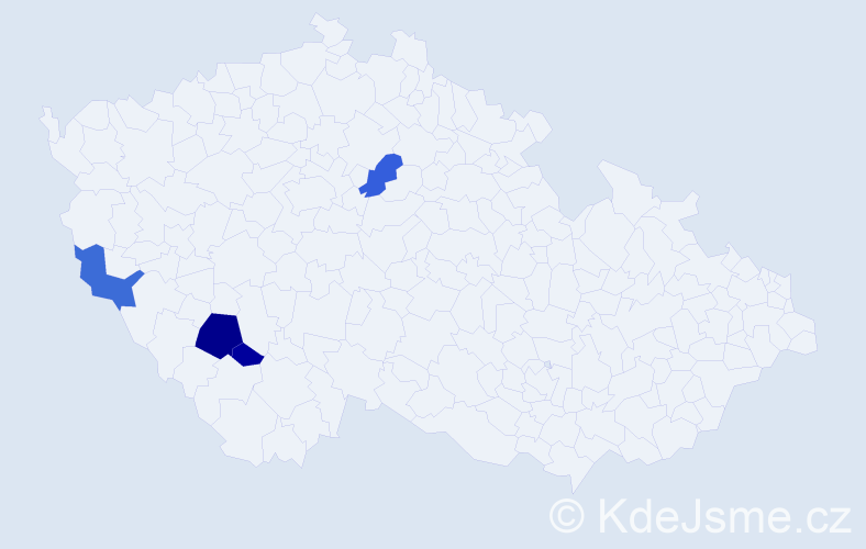 Příjmení: 'Bastiánová', počet výskytů 9 v celé ČR