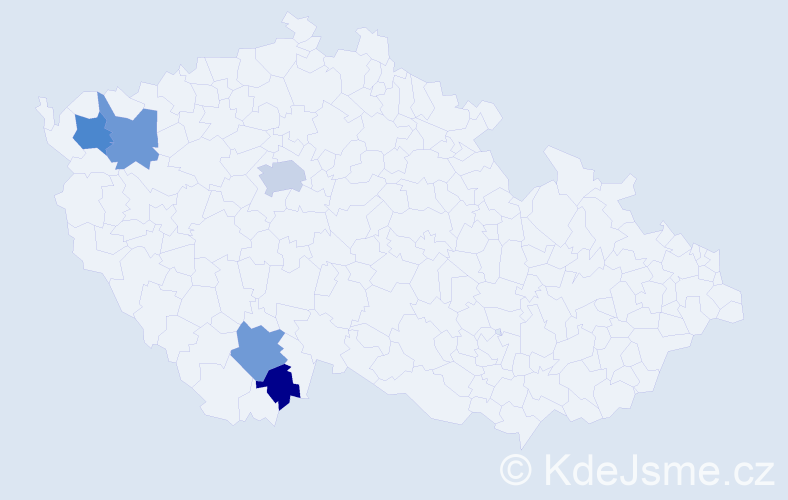 Příjmení: 'Manoch', počet výskytů 19 v celé ČR
