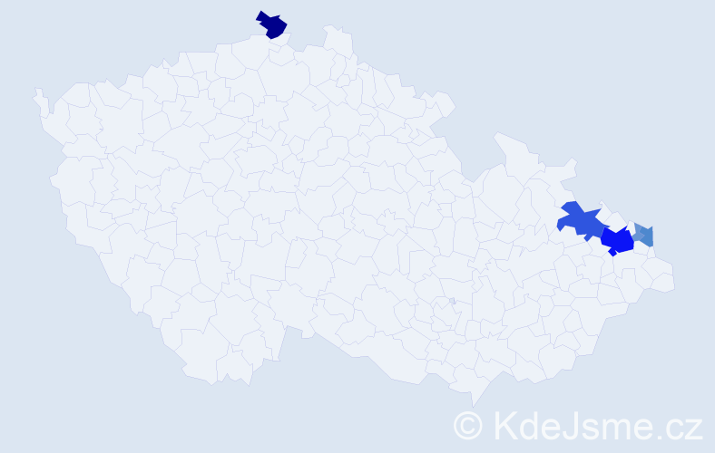 Příjmení: 'Kielbasová', počet výskytů 17 v celé ČR