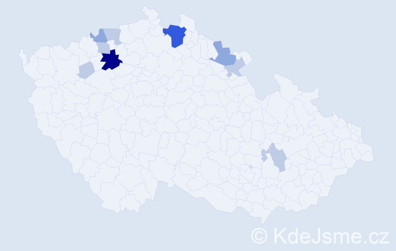 Příjmení: 'Surmayová', počet výskytů 25 v celé ČR