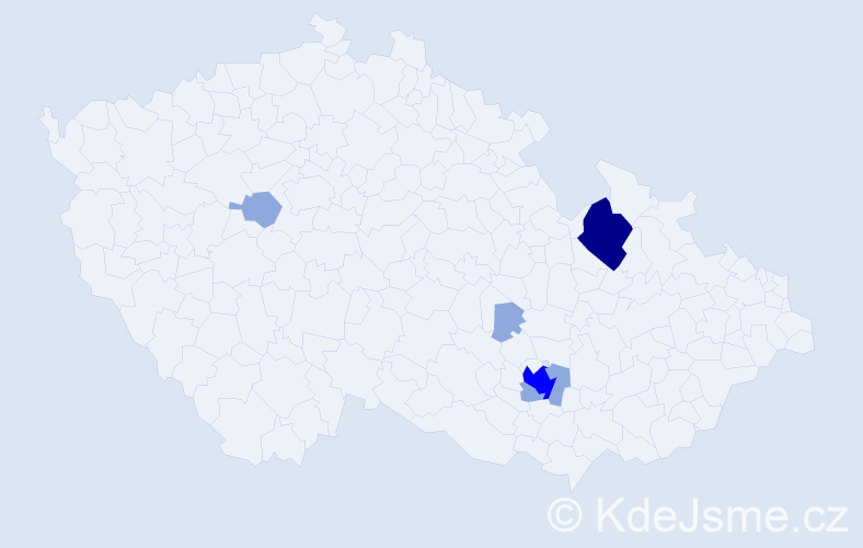 Příjmení: 'Kostron', počet výskytů 13 v celé ČR