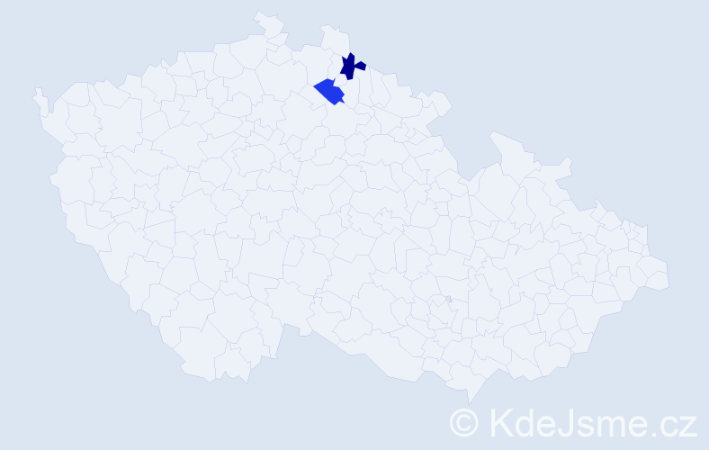 Příjmení: 'Hodbod', počet výskytů 2 v celé ČR